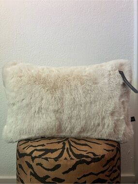BCBGMaxazria Luxury Faux Fur Decorative Throw Pillow